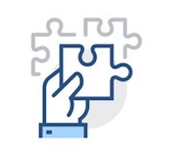 icon of hand holding a puzzle piece